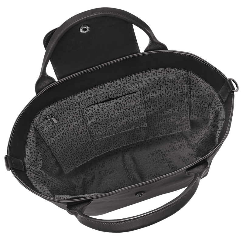 Le Pliage Xtra M Tote bag / Black - Leather - Image 18