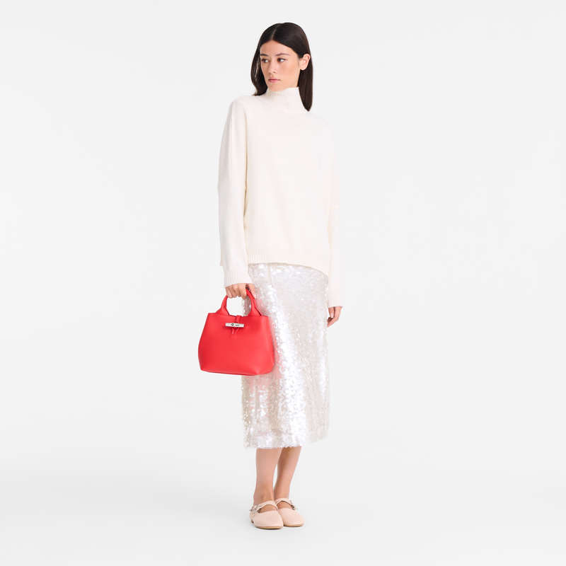 Le Roseau S Handbag / Pink Tea - Leather - Image 19