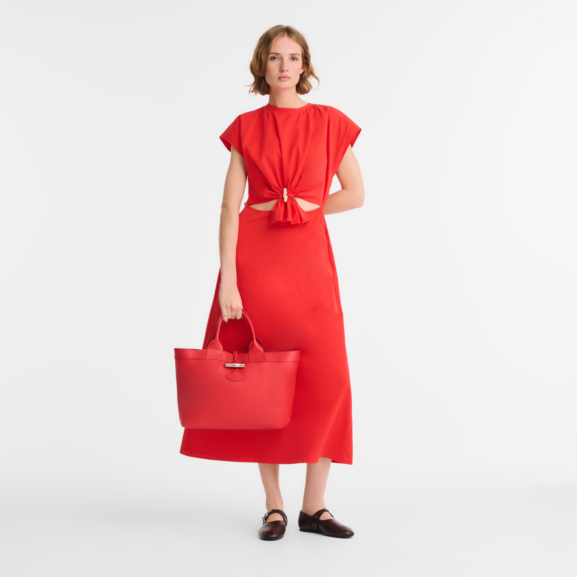 Le Roseau L Tote bag / Red - Leather - Image 2