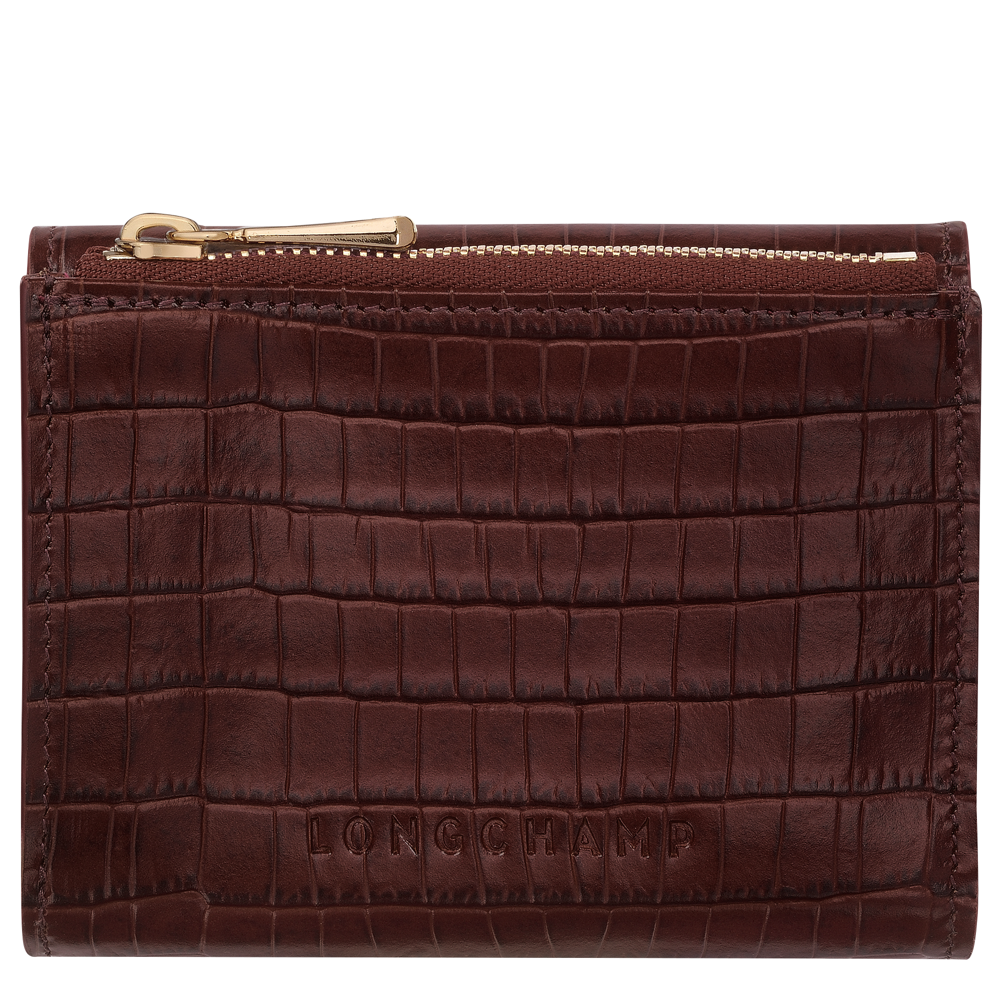 Longchamp Pocket Compact wallet / Mocha - Leather