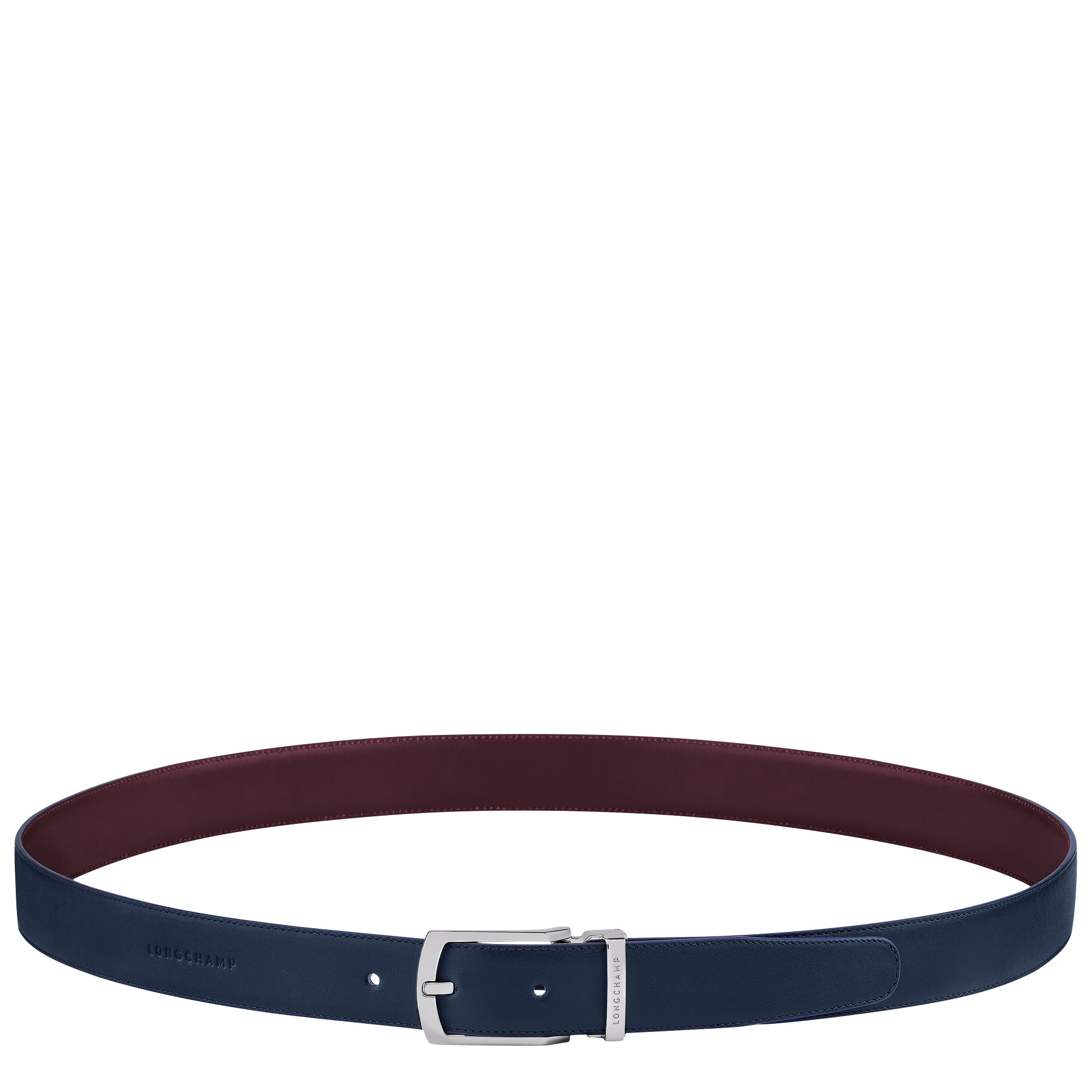 Delta Box Men's belt / Navy/Burgundy - Leather