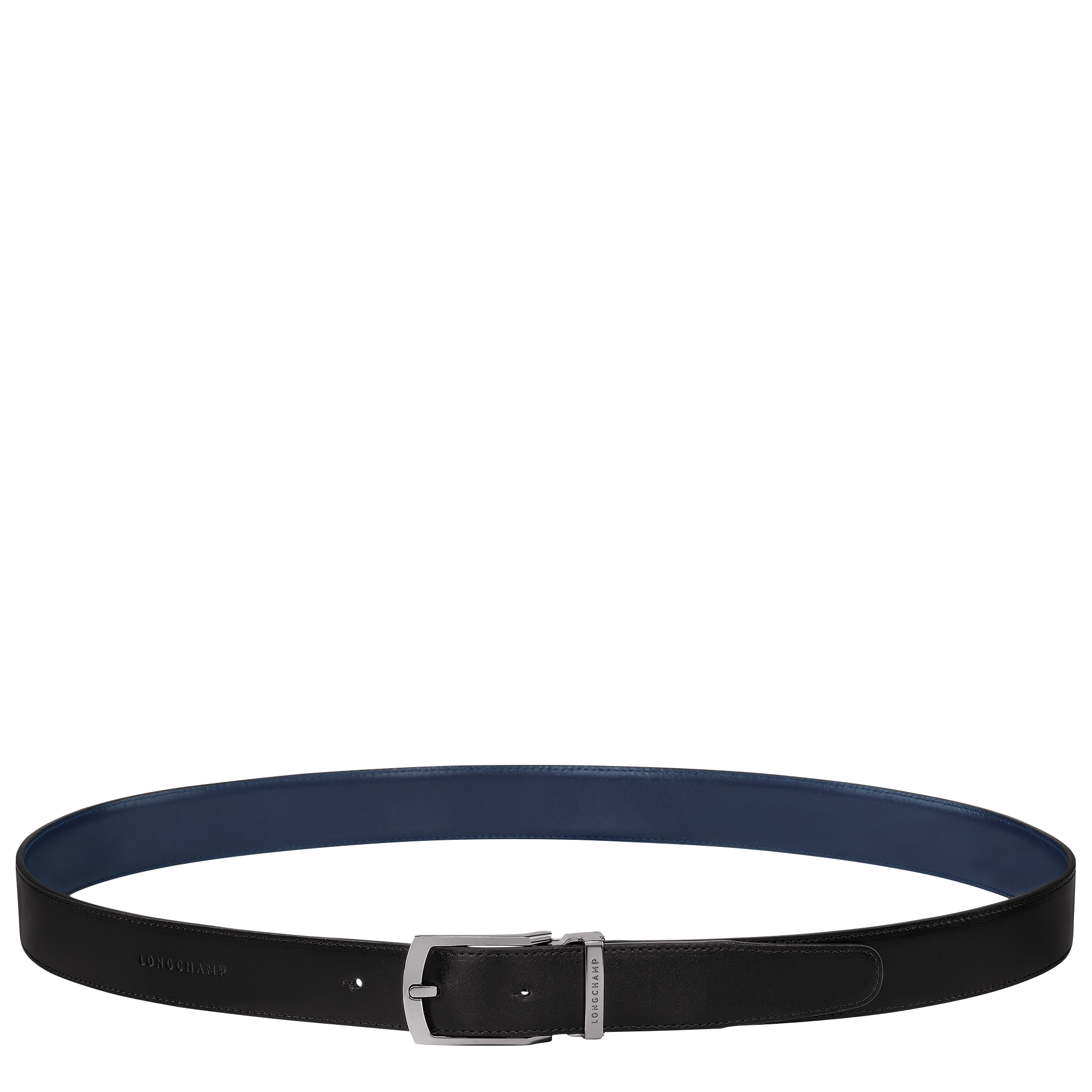 Delta Box Men's belt / Black/Navy - Leather