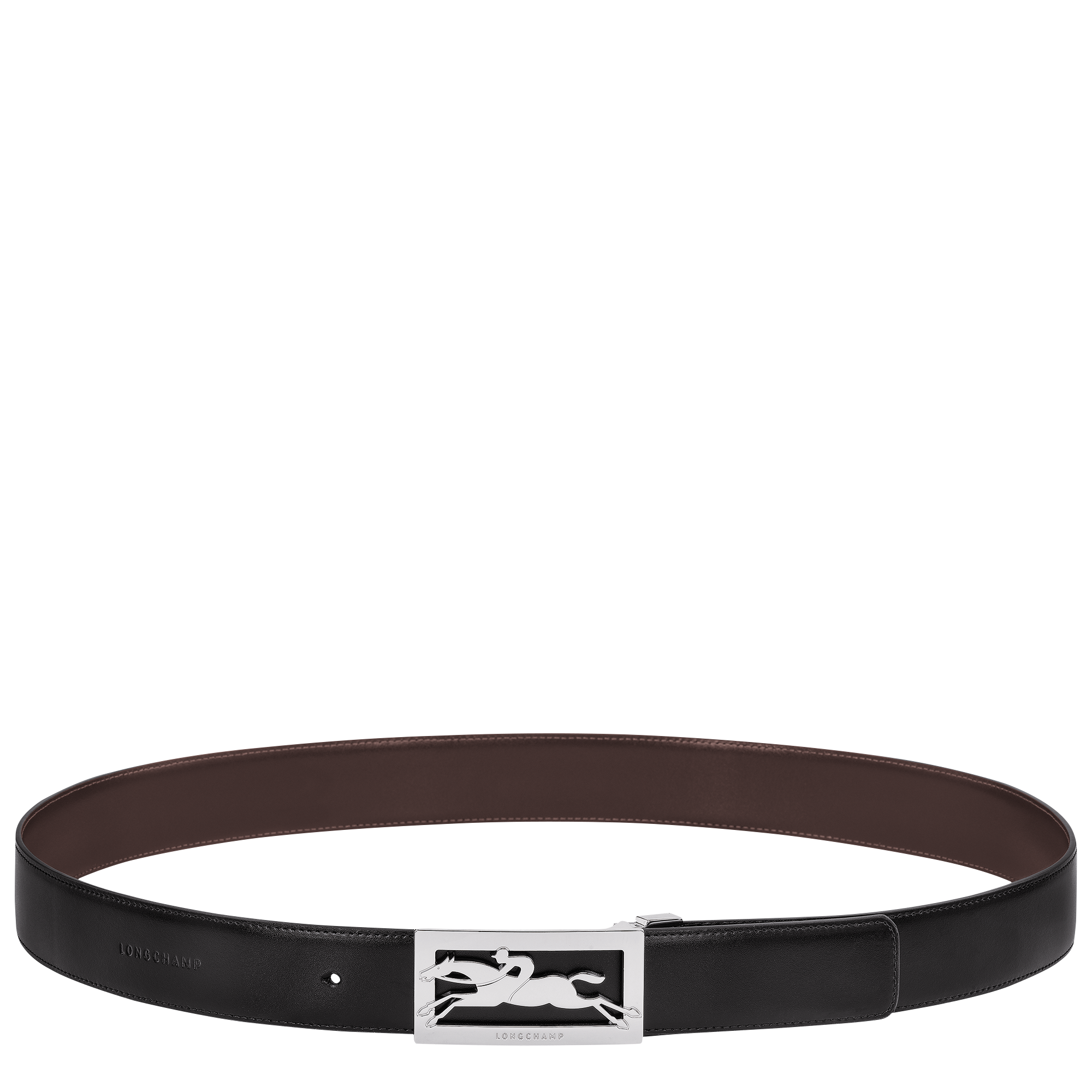 Delta Box Men's belt / Black/Mocha - Leather