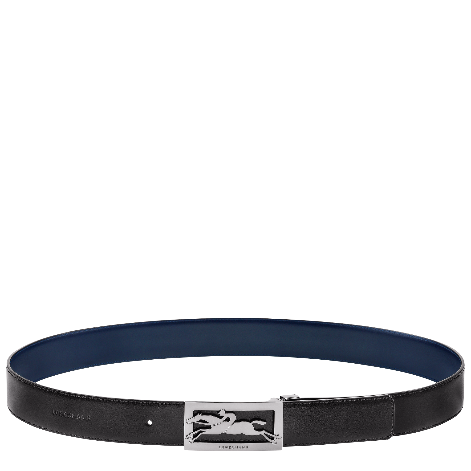 Delta Box Men's belt / Black/Navy - Leather