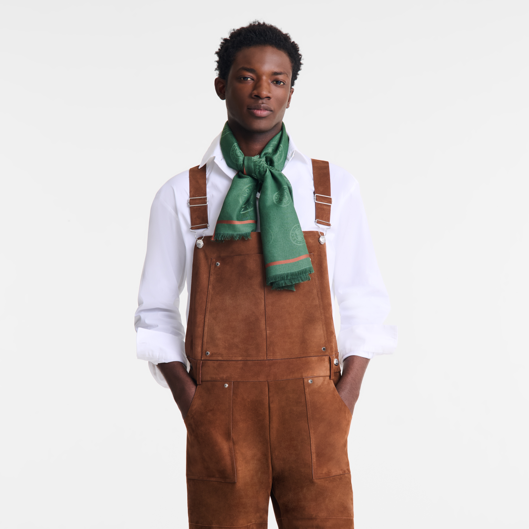 La Médaille Longchamp Shawl / British Green - Cotton blend