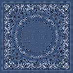 French Bandana Stole / Atlantic/Oregano - Wool blend