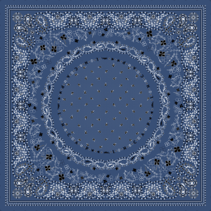 French Bandana Stole / Atlantic/Oregano - Wool blend