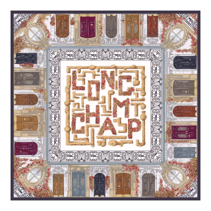 Jardin Parisien Silk scarf 90 / Ebony - Silk