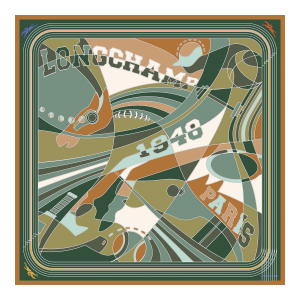 Longchamp League Silk scarf 90 / Nutmeg - Silk