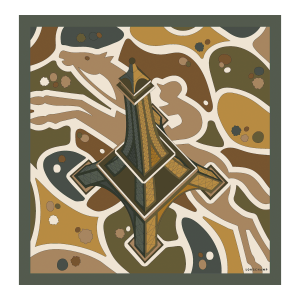 Equestrian Tower Silk scarf 70 / Forest - Silk