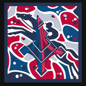 Equestrian Tower Silk scarf 70 / Red - Silk