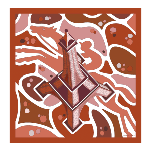 Equestrian Tower Silk scarf 70 / Marmalade - Silk