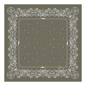 French Bandana Silk scarf 50 / Artichoke - Silk