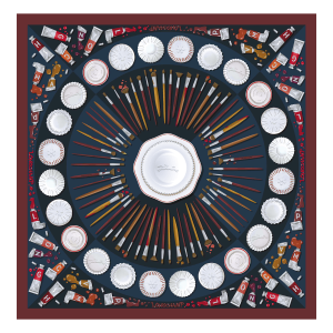 Palette d'Artiste Silk scarf 70 / Pomegranate - Silk