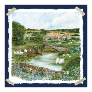 Pastoral Beauty Silk scarf 70 / Navy - Silk