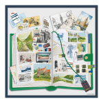 L'Echappée belle Silk scarf 90 / Navy - Silk