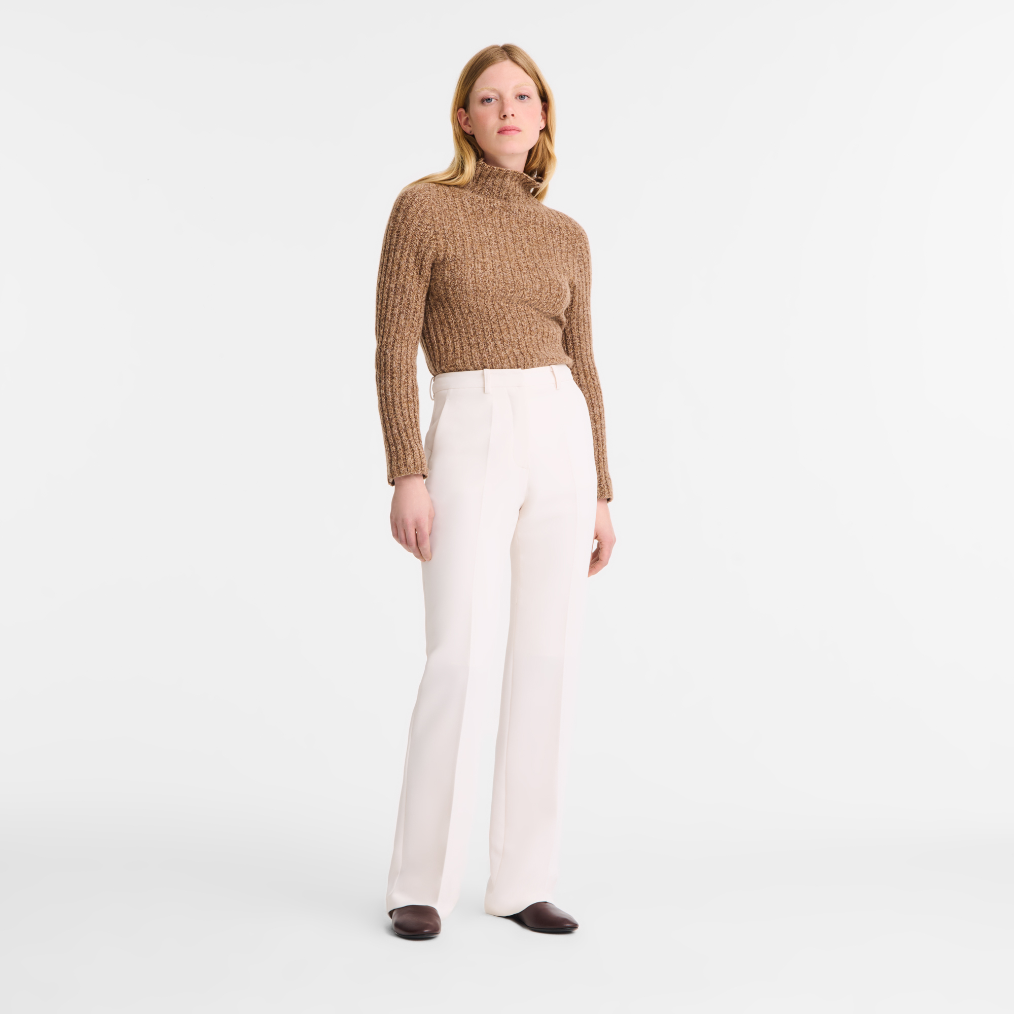 Trousers / Ecru - Crepe - Image 2