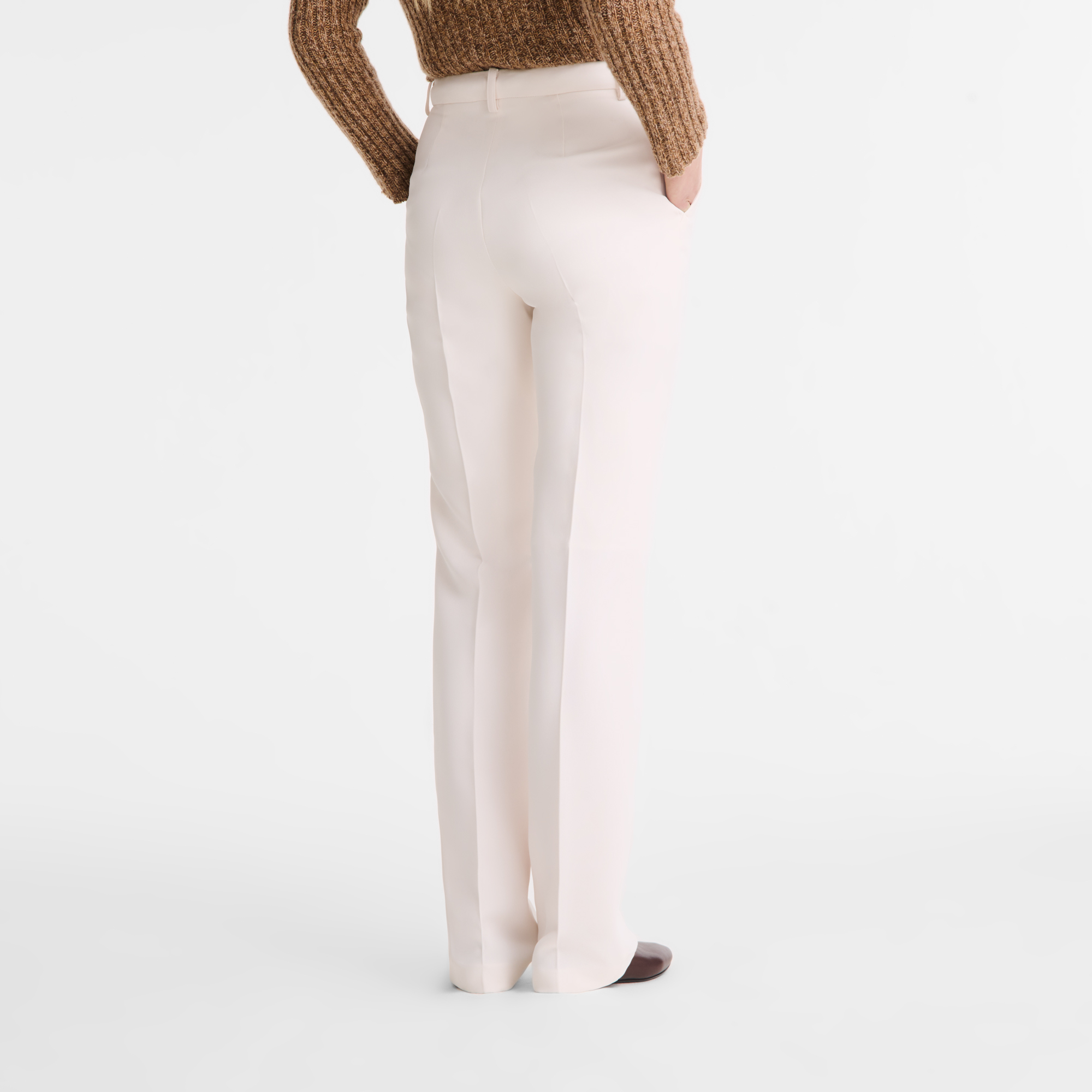 Trousers / Ecru - Crepe - Image 3