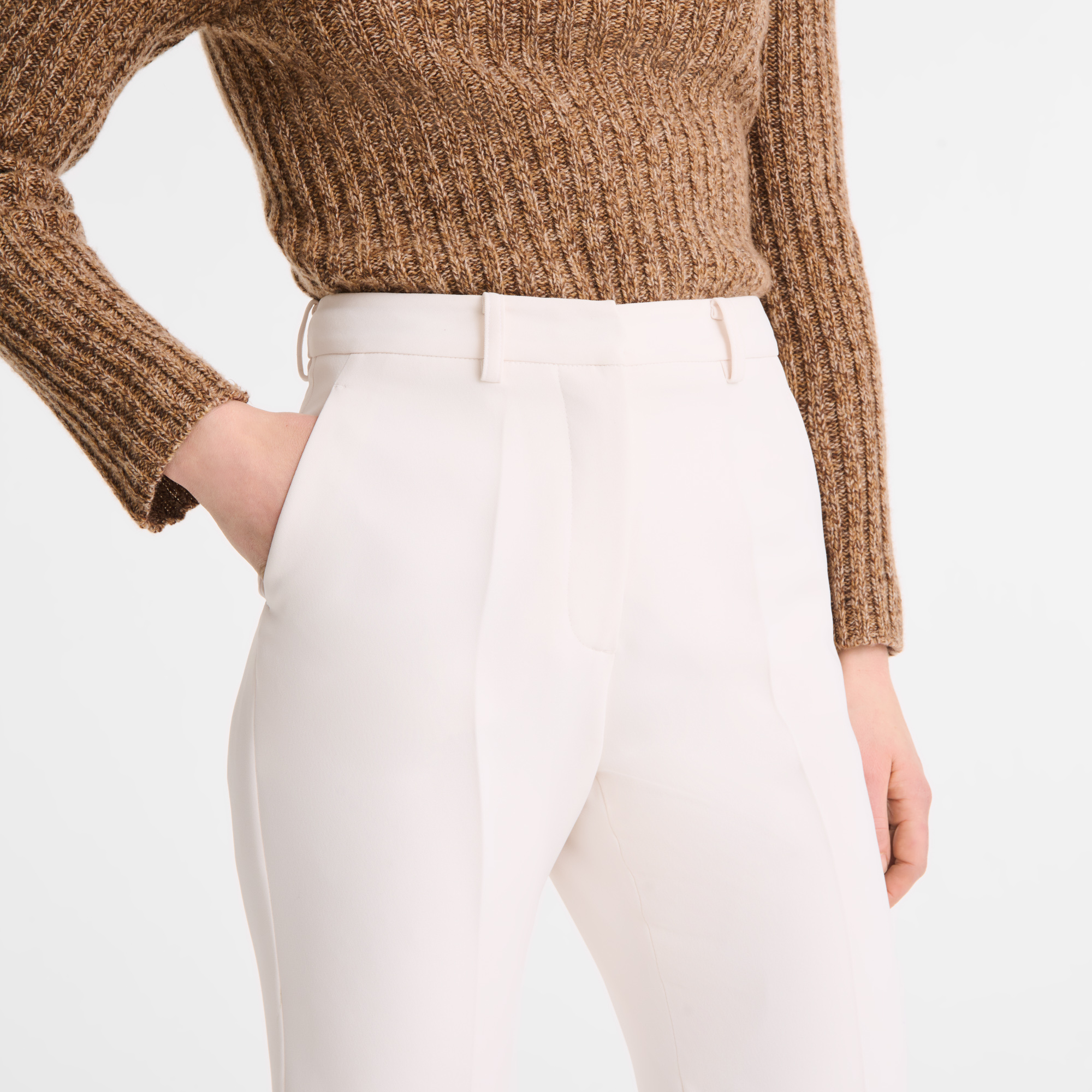 Trousers / Ecru - Crepe - Image 5