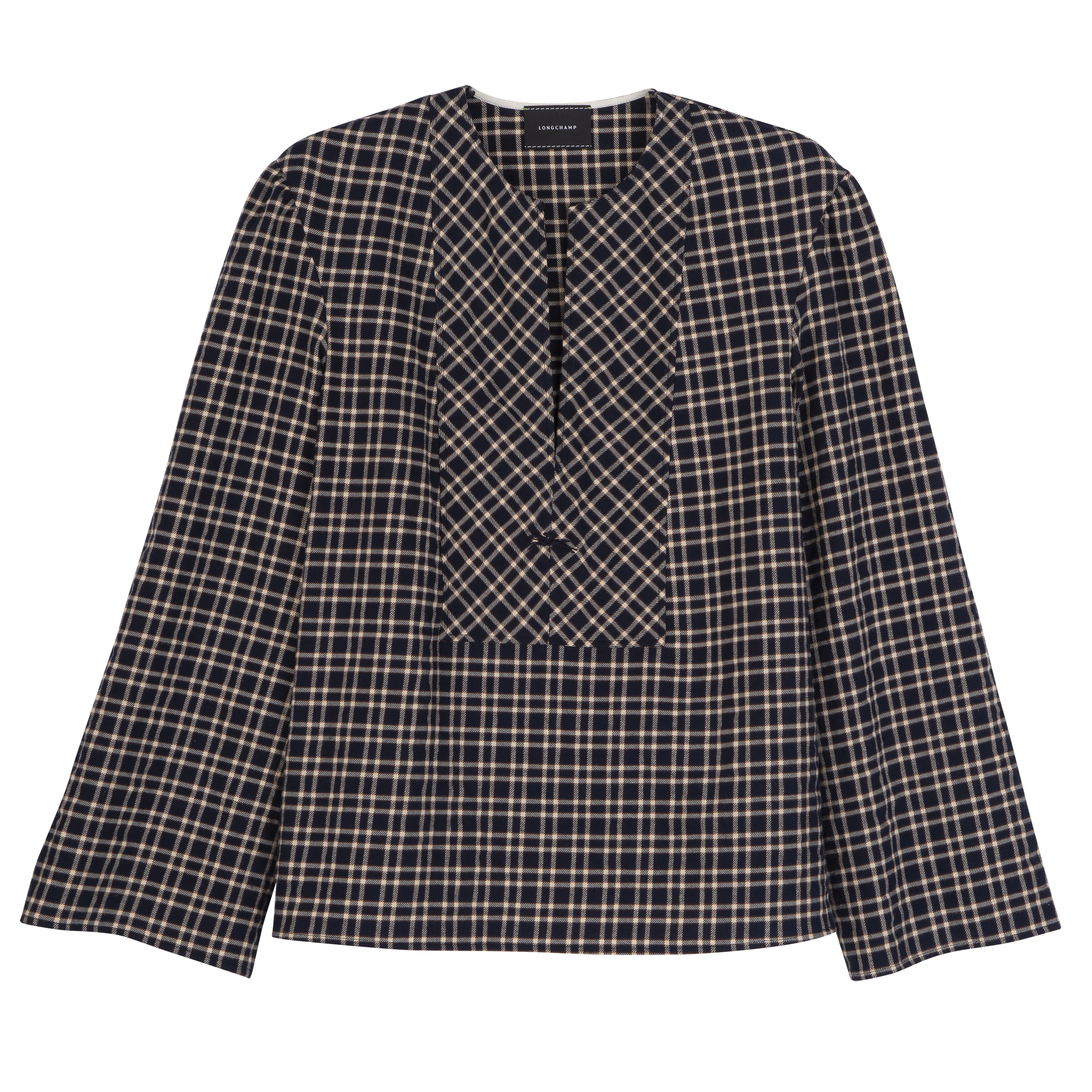 Blouse / Navy - Jacquard cotton