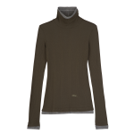 Thin turtleneck sweater / Khaki - Jersey