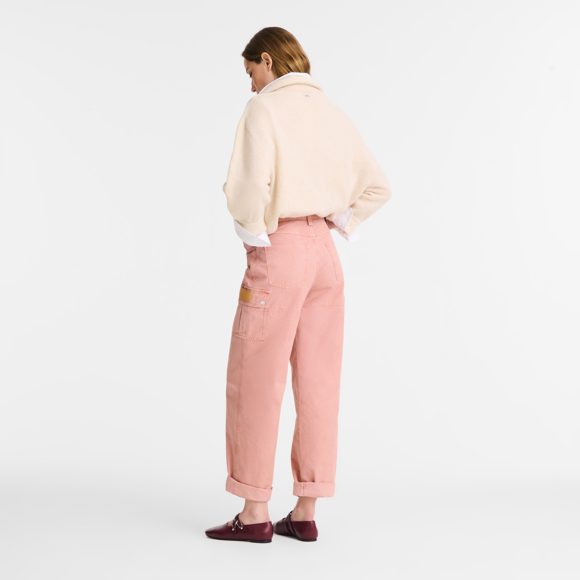 Trousers / Pink Tea - Overdyed cotton - Image 3