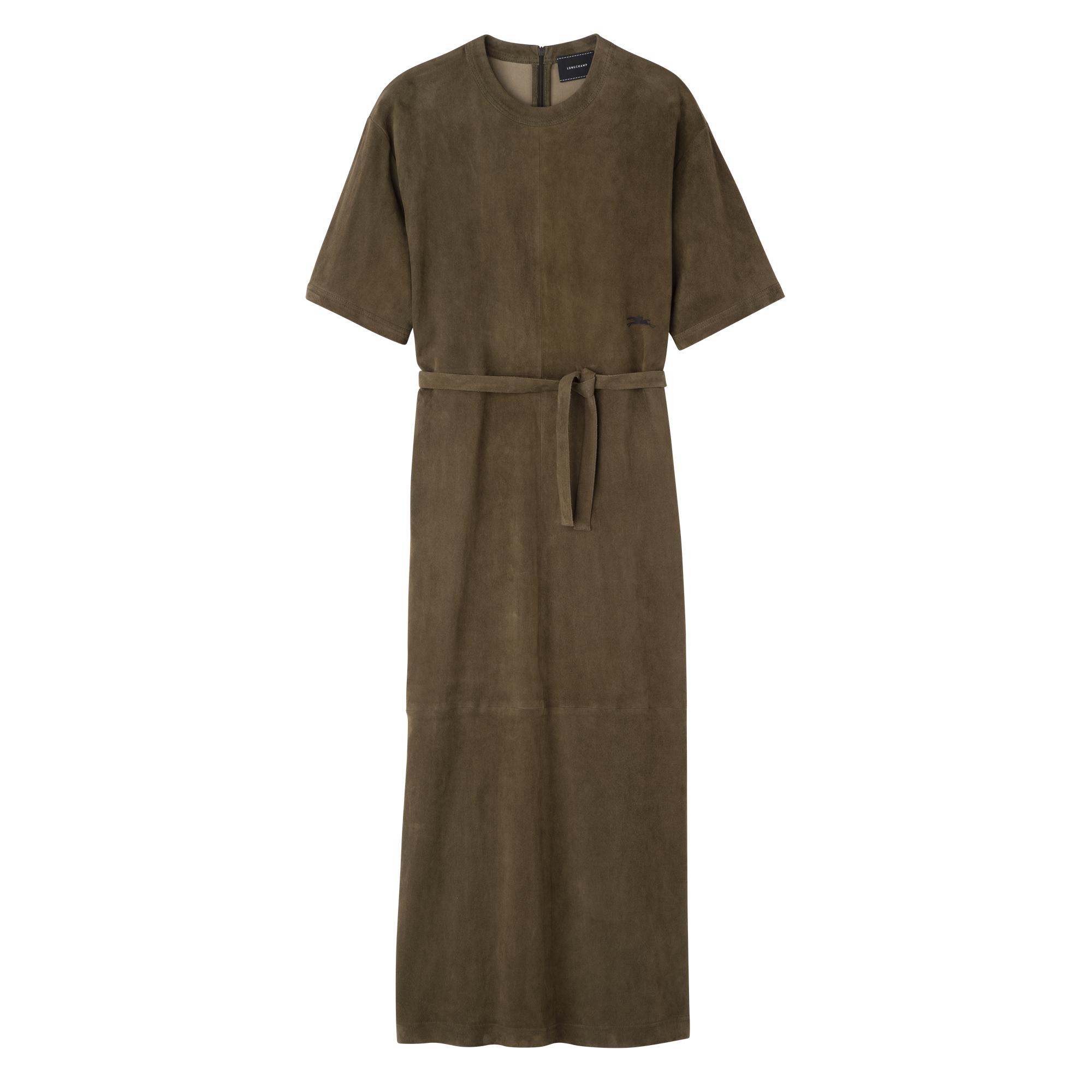 Leather long dress / Khaki - Leather