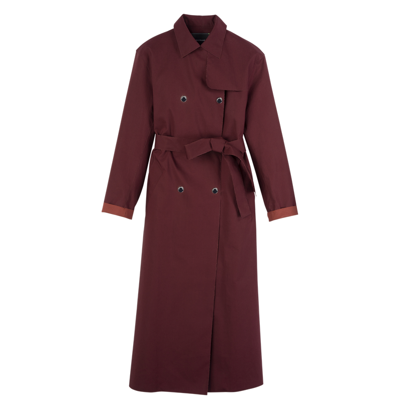 Trench coat / Red - Water-repellent technical canvas - Image 8