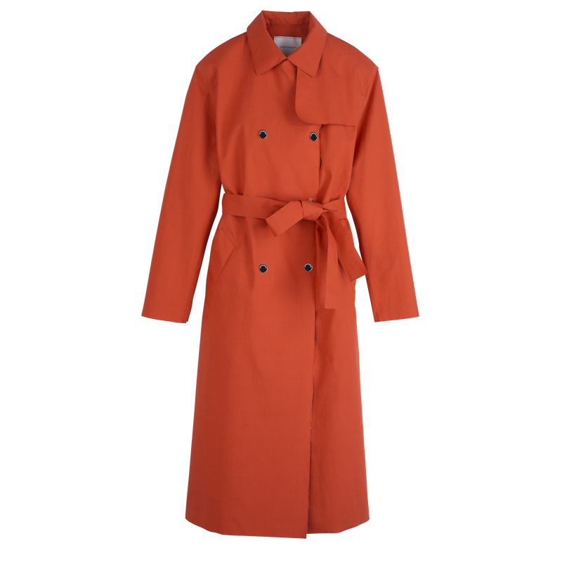 Trench coat / Red - Water-repellent technical canvas - Image 10