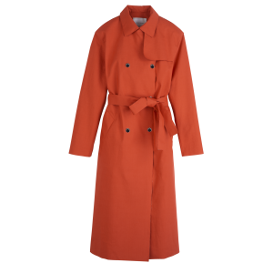 Trench coat / Red - Water-repellent technical canvas