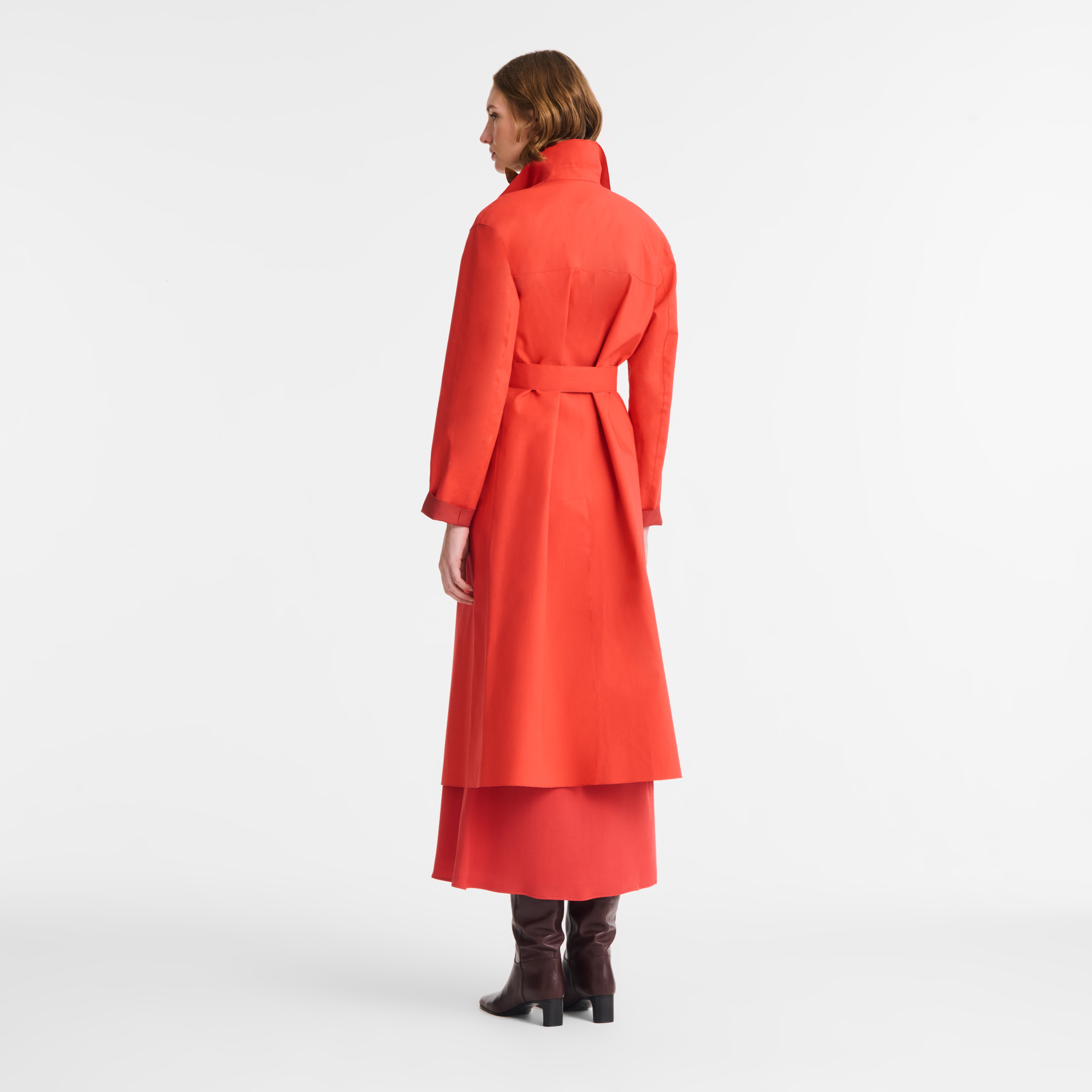 Trench coat / Red - Water-repellent technical canvas - Image 3