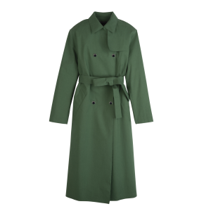 Trench coat / British Green - Water-repellent technical canvas