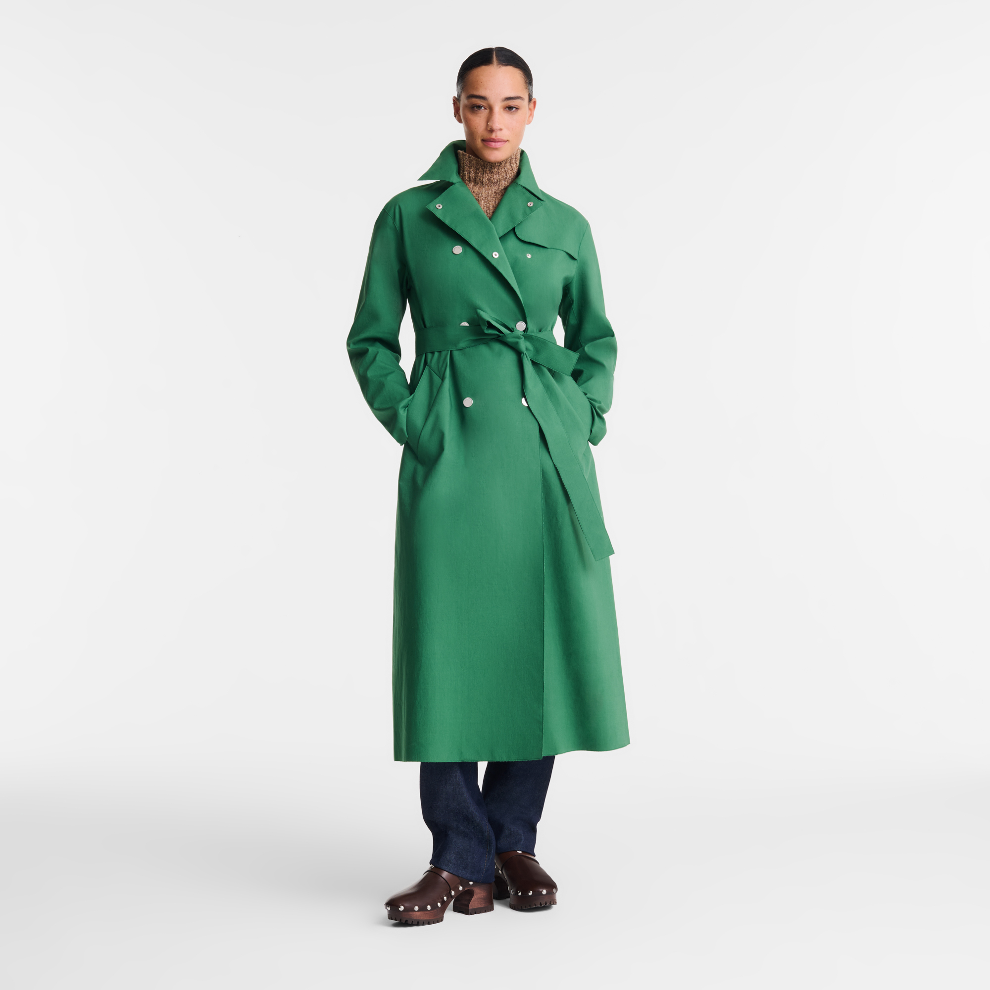 Trench coat / British Green - Water-repellent technical canvas - Image 2