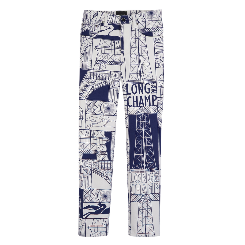 Trousers / Navy - Printed cotton - Image 9