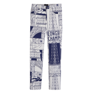 Trousers / Navy - Printed cotton