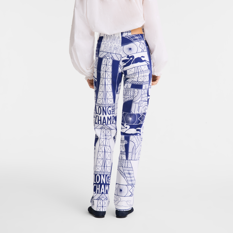 Trousers / Navy - Printed cotton - Image 10