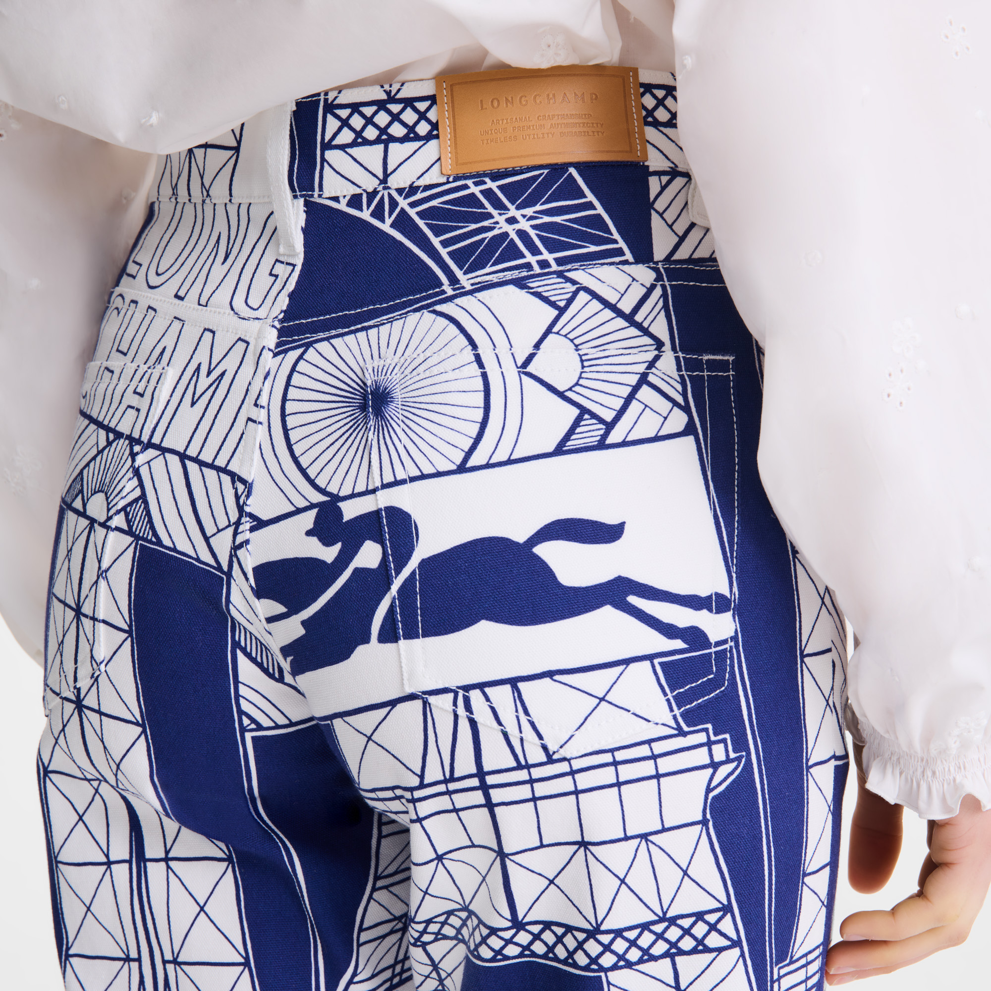 Trousers / Navy - Printed cotton - Image 6