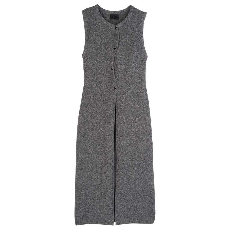 Sleeveless cardigan / Anthracite - Knit - Image 8