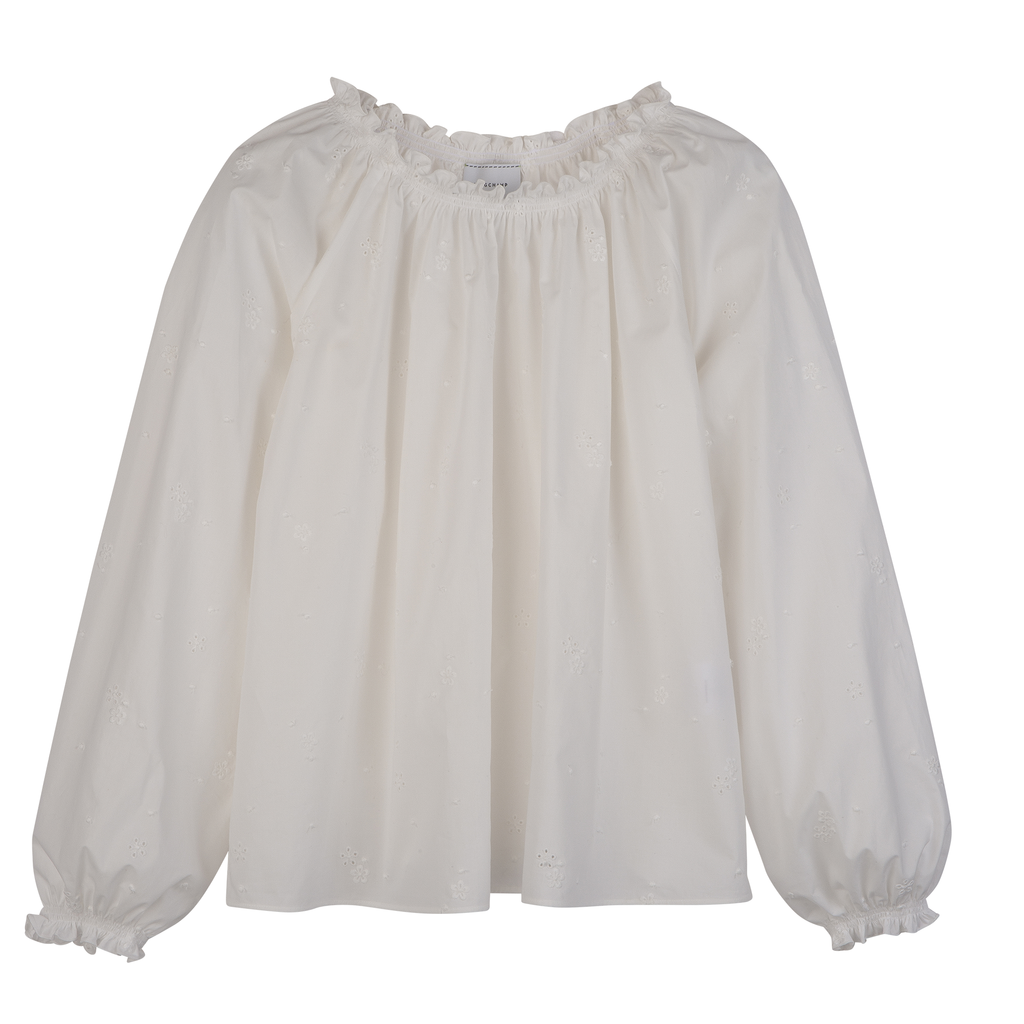 Blouse / White - Poplin embroidered
