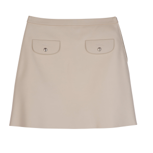 Skirt / Ecru - Leather