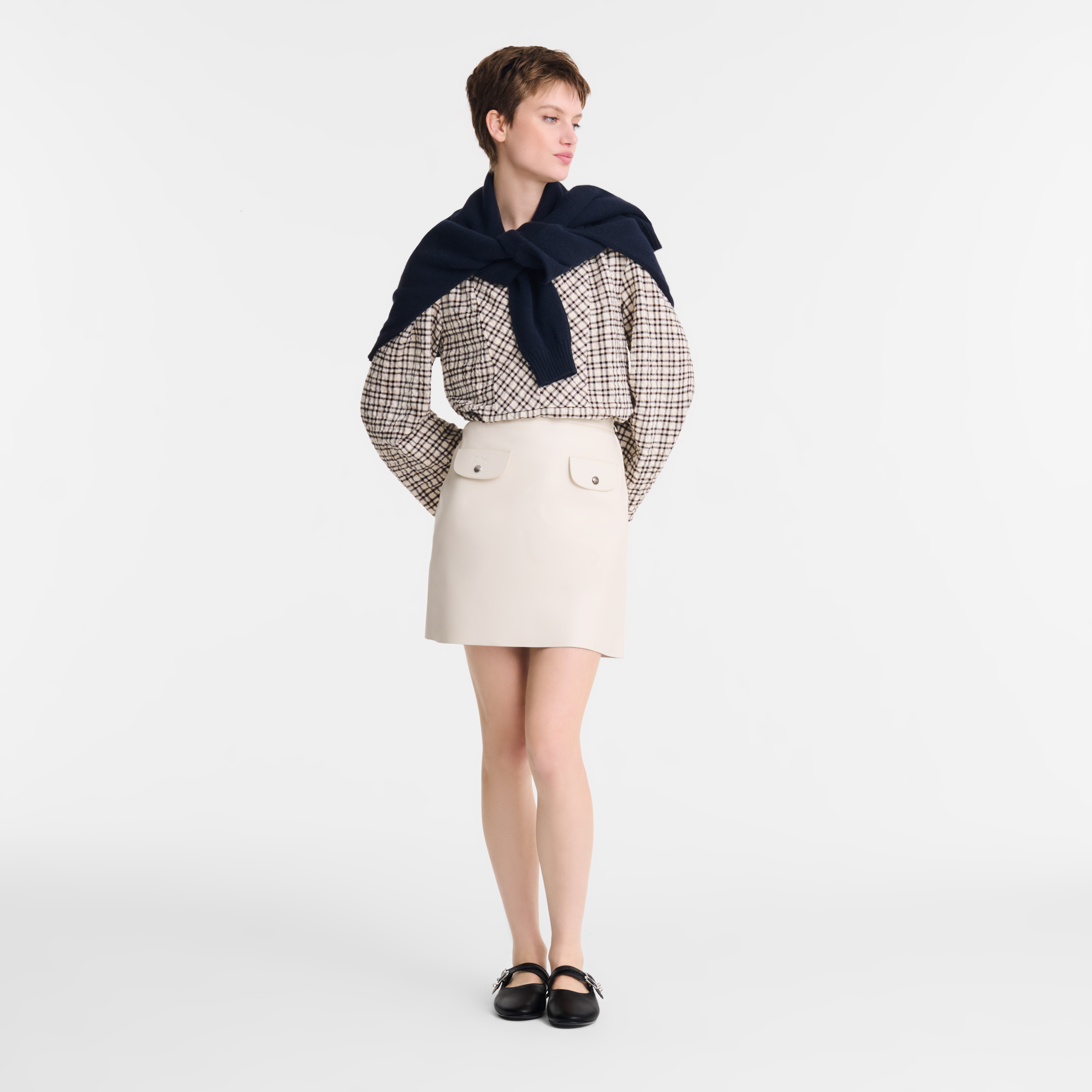 Skirt / Ecru - Leather - Image 2