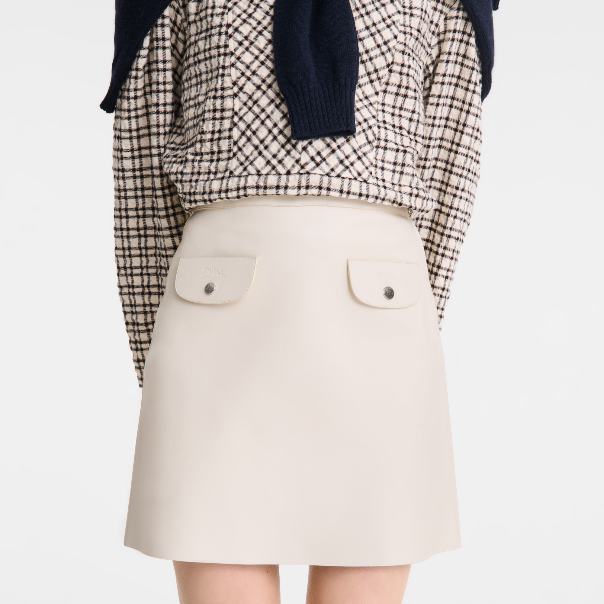 Skirt / Ecru - Leather - Image 4