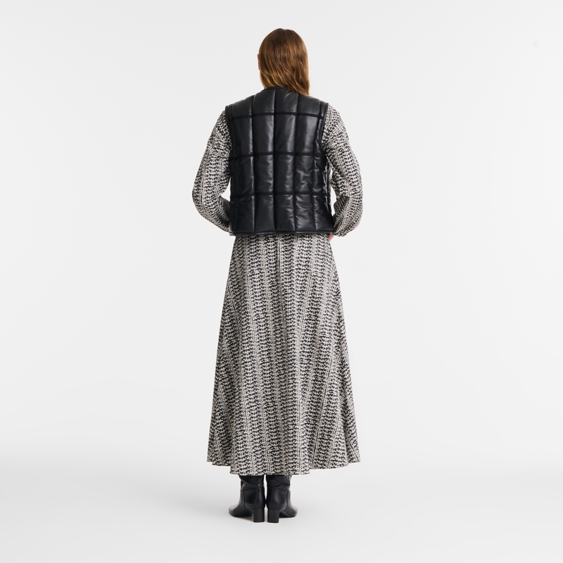 Sleeveless cardigan / Black - Leather - Image 7