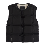 Sleeveless cardigan / Black - Quilted techno-taffeta