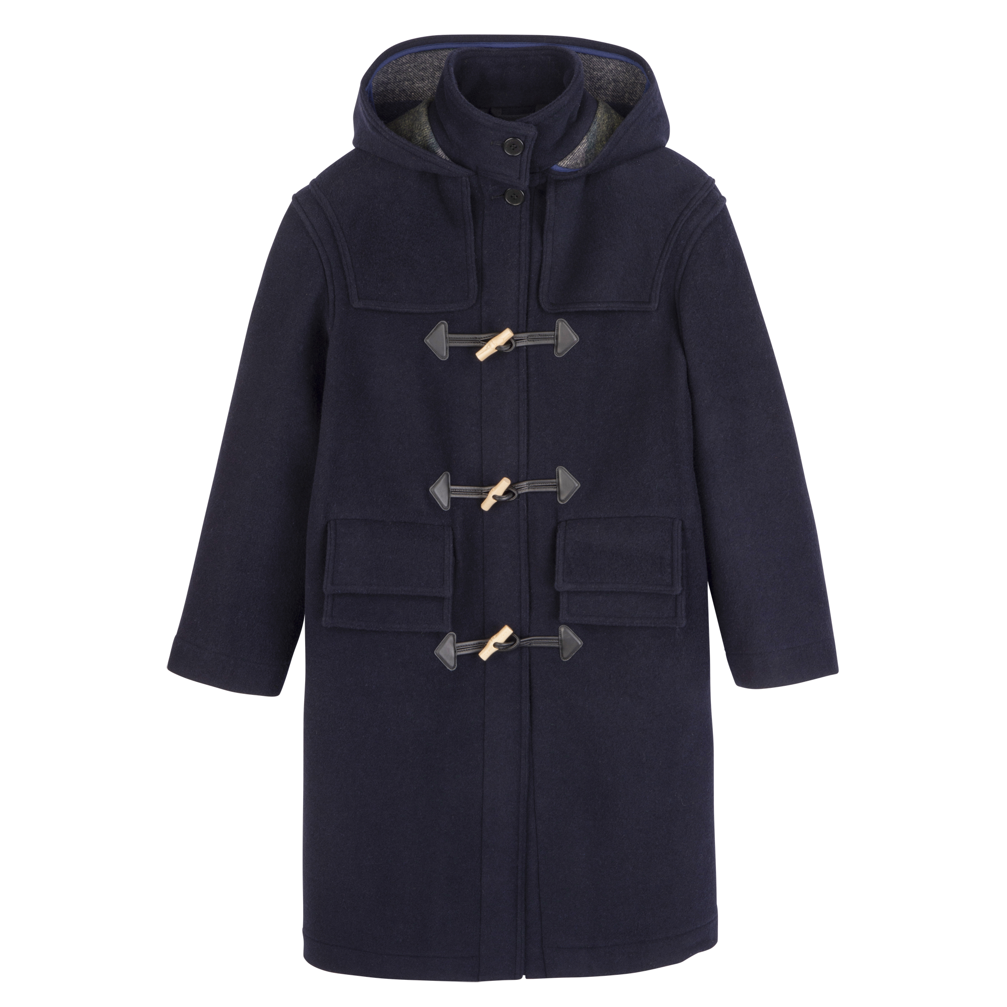 Duffle Coat / Navy - Double-faced wool cloth