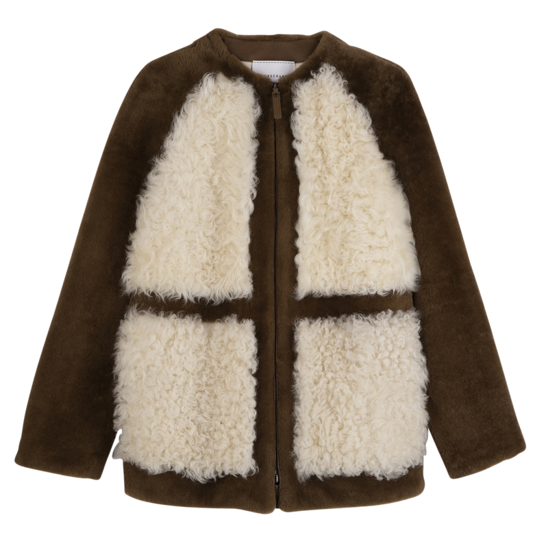 Coat / Olive/Ecru - Leather - Image 9