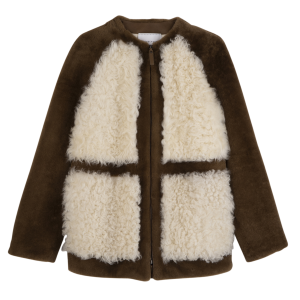 Coat / Olive/Ecru - Leather