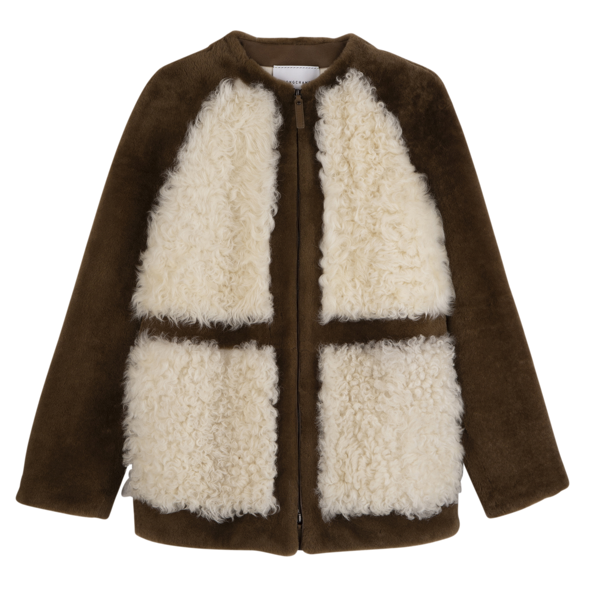 Coat / Olive/Ecru - Leather