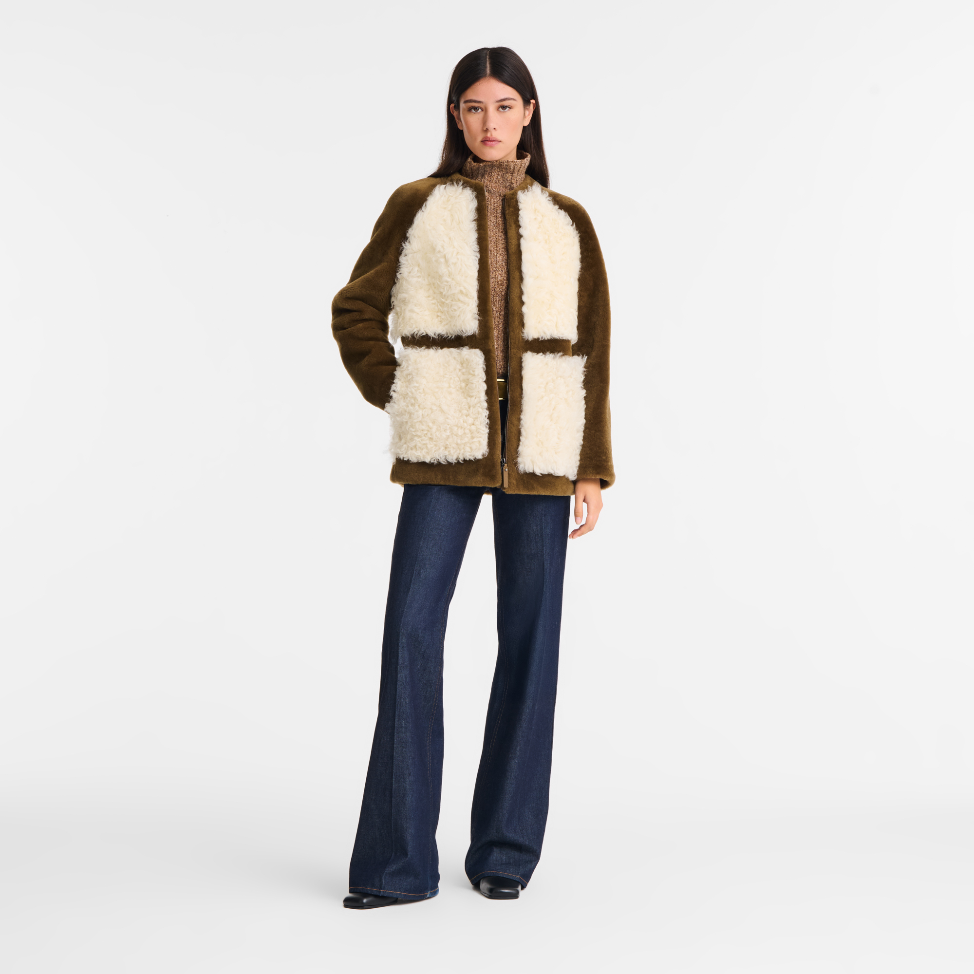 Coat / Olive/Ecru - Leather - Image 2