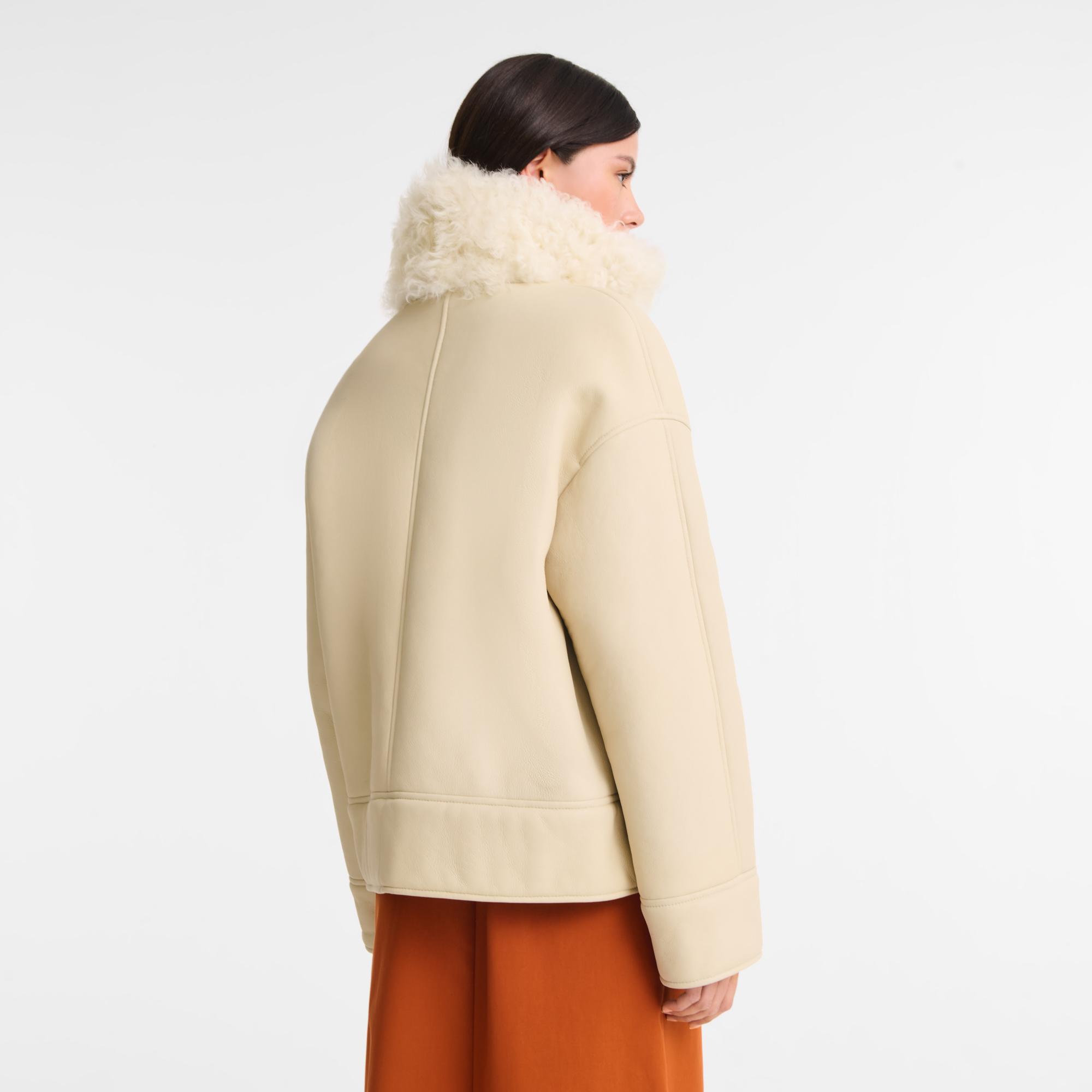 Coat / Ecru - Leather - Image 3